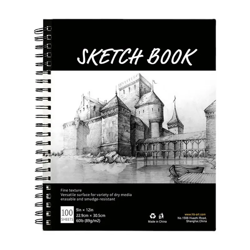 

Spiral Bound Sketch Book 9x12inch Sketching Beginners-Friendly Notebook Easy To Turn Pages Sketchbook For Sketching Drawing