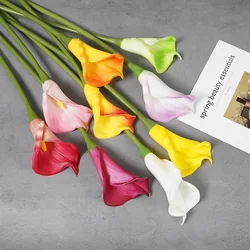 NEW 67cm Calla Lily Artificial Flower Colorful PU Hose Big Calla Lily Shooting Props for Wedding Home Meeting Table Decoration