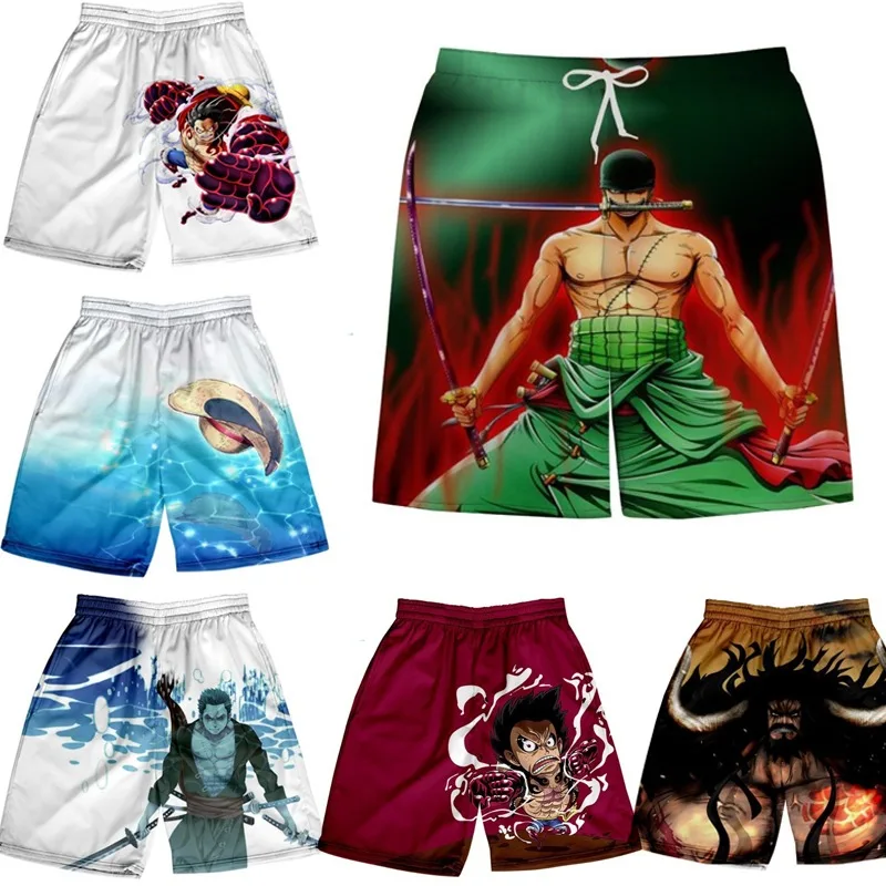 

New Style One Piece 3D Digital Printing Anime Creative Peripheral Cartoon Character Series Breathable Men's Shorts Beach Pants