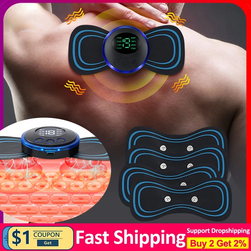 Portable EMS Mini Electric Neck Massager Cervical Massage Stimulator Pain Relief Neck Back Leg Health Care Relaxation Tool