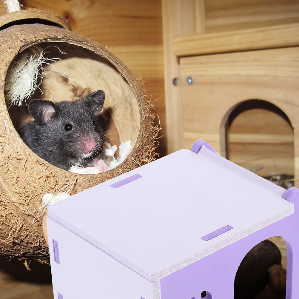 

2 шт. Декоративные домики-убежища для крыс и хомяков, вилла-домик для сна с гладкими краями, для декора клетки хомяка и домашнего интерьера
