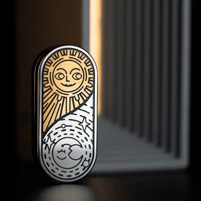 Stock LGEDC inciso sole e luna push slider metallo figet slider giocattoli magnetici giocattoli antistress