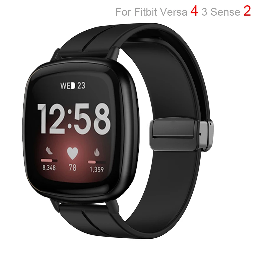 Nuovo cinturino magnetico in silicone per Fitbit Versa 4 3 donna uomo cinturino morbido per Fitbit Sense 2