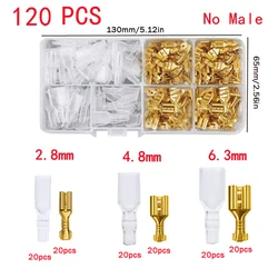 120 PCS Gold Silver Docking Terminal Cable Bare Terminal Spring Insert Sheath Terminal Set Male And Female Pair Terminal Box