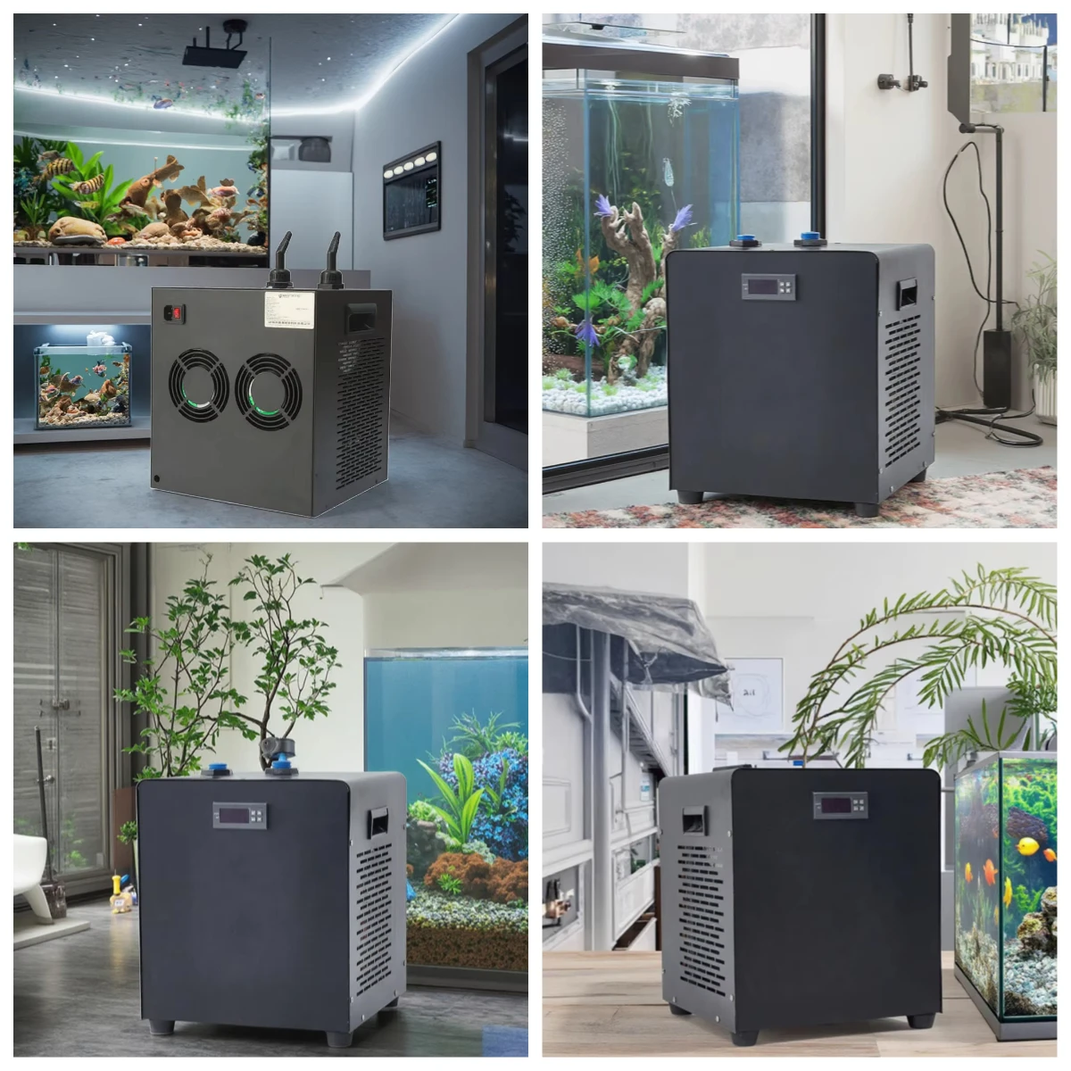 

1/2HP 1HP Ice Bath & Aquarium Chiller with Pump, Cold Plunge Water-Cooled Compressor for Fish Tank Refrigeration