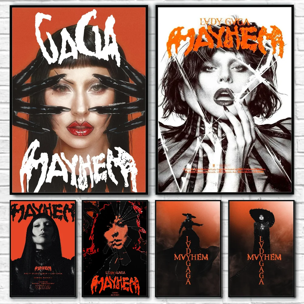 

Popular Singer L-Lady Gaga Mayhem Poster Wall art print art suitable for living room bedroom bar parlor home decoration gift