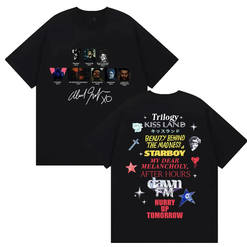 Rapper The Weeknd Hurry Up Tomorrow Tour 2025, Grafik-T-Shirts, Herren-Pop-Fans, Hip-Hop, übergroßes Baumwoll-T-Shirt, Unisex, Streetwear