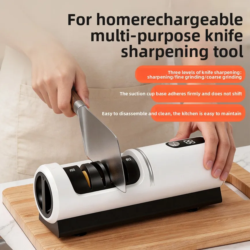 USB Electric Knife Sharpener Mini Automatic Kitchen Sharpening Tool Household Portable Knife Grinding Stone New Arrival