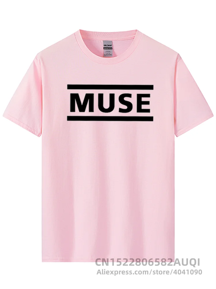 Men\'s High Quality 100% Cotton Letter Printed T-shirt Muse Rock Band Short-sleeved T-shirt O-neck Hip Hop Male Tops