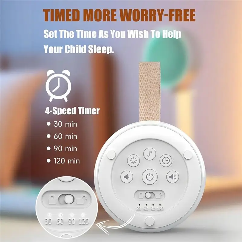 -آلة الضوضاء البيضاء لشهر نوفمبر - جهاز علاج صوتي محمول 24 صوتًا مهدئًا، مثالية للاستخدام في الأطفال والكبار في المنزل والسفر