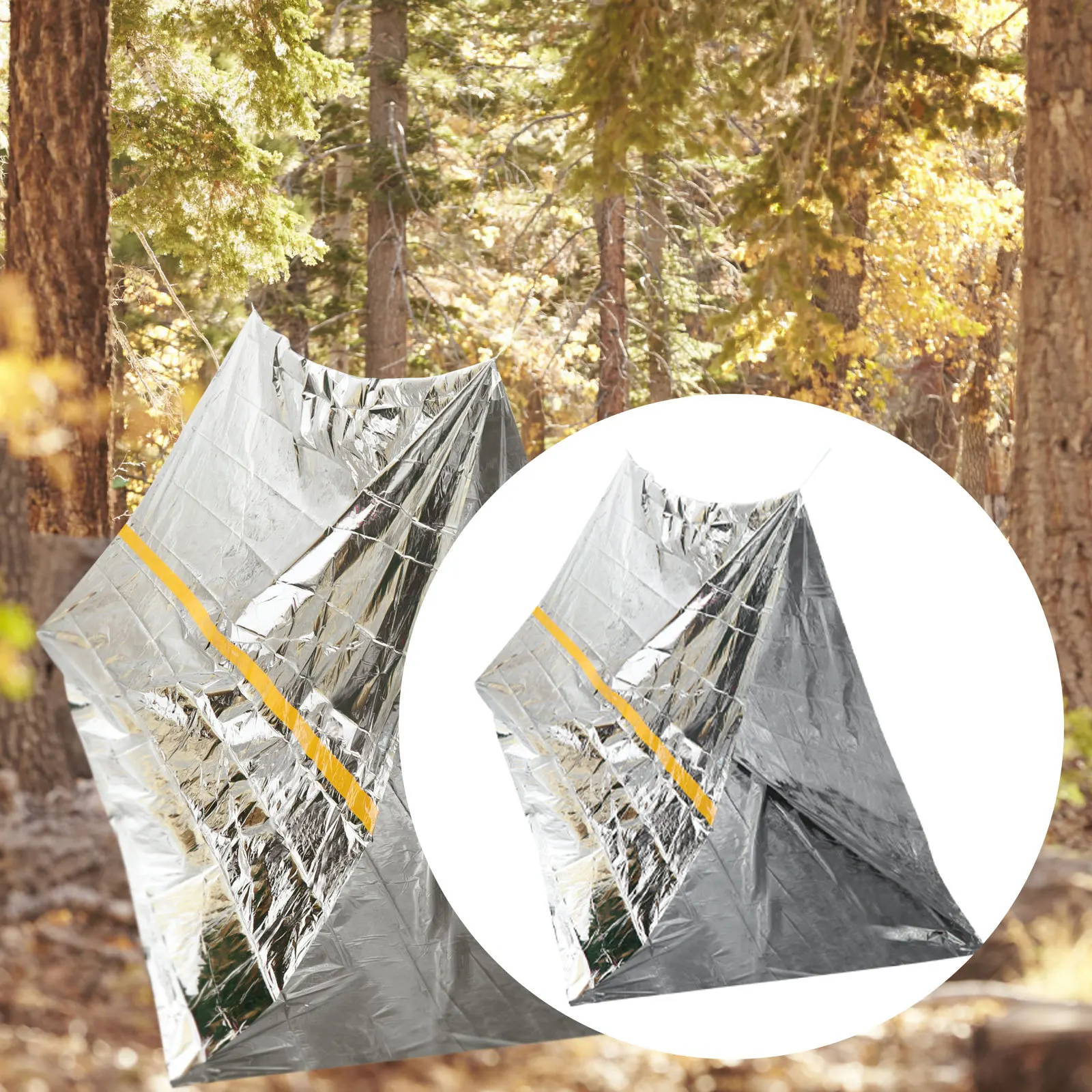 2 قطعة خيمة مأوى للطوارئ يمكن التخلص منها خفيفة الوزن مقاوم للماء المحمولة التخييم Sos أنبوب خيمة للمشي في الهواء الطلق السفر بقاء