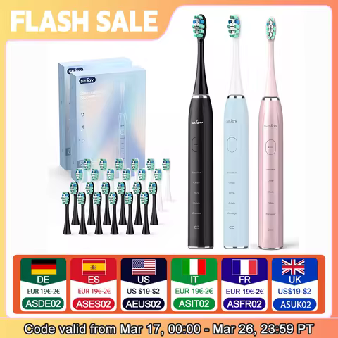 SEJOY Sonic Electric Toothbrush Oral Cleaning Personal Care Appliances IPX7 5 Modes Smart Rechargeable Automatic Toothbrush