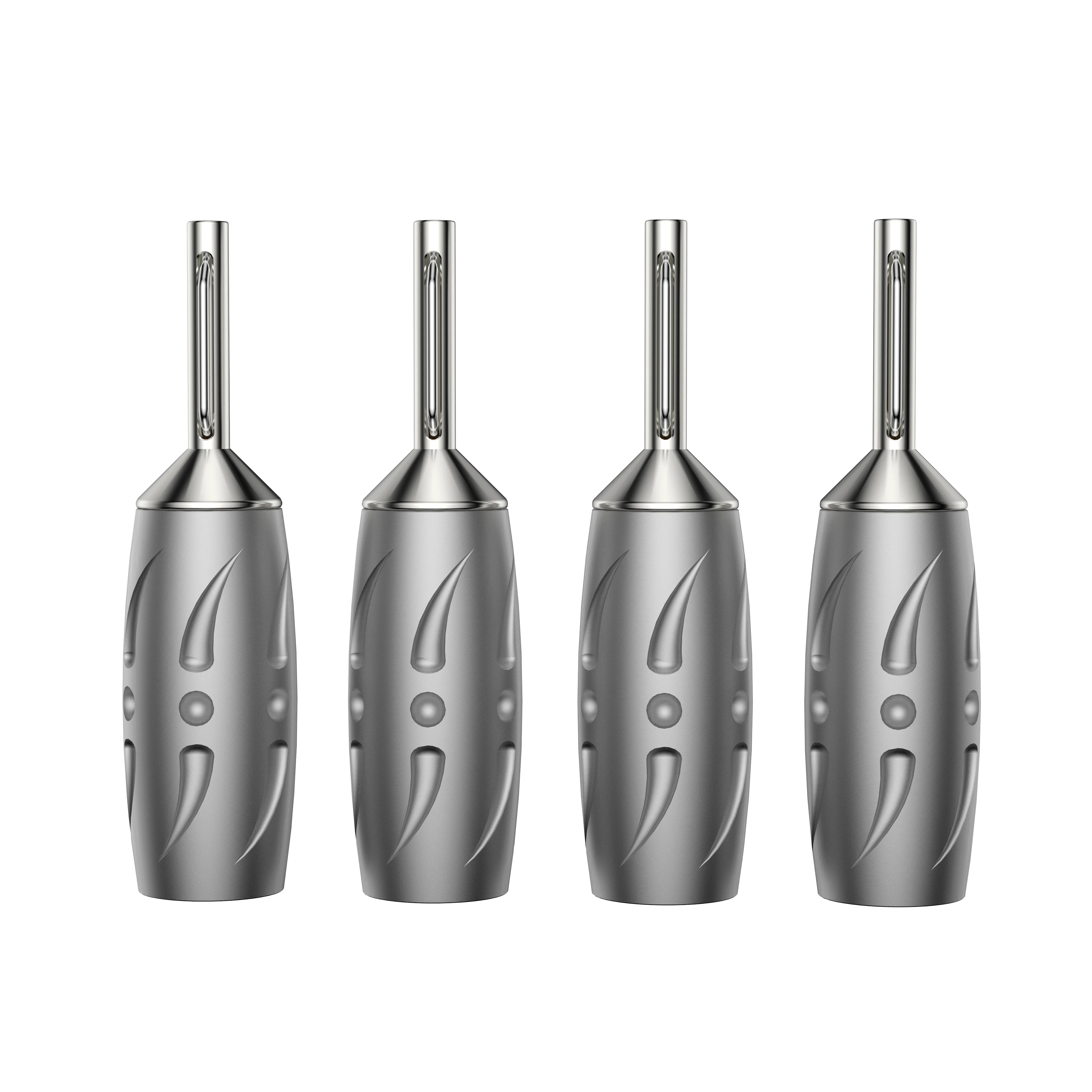 

4xViborg VB402R Pure Copper Rhodium Plated Banana connector Pure Copper Hi end banana plug for Speaker cable