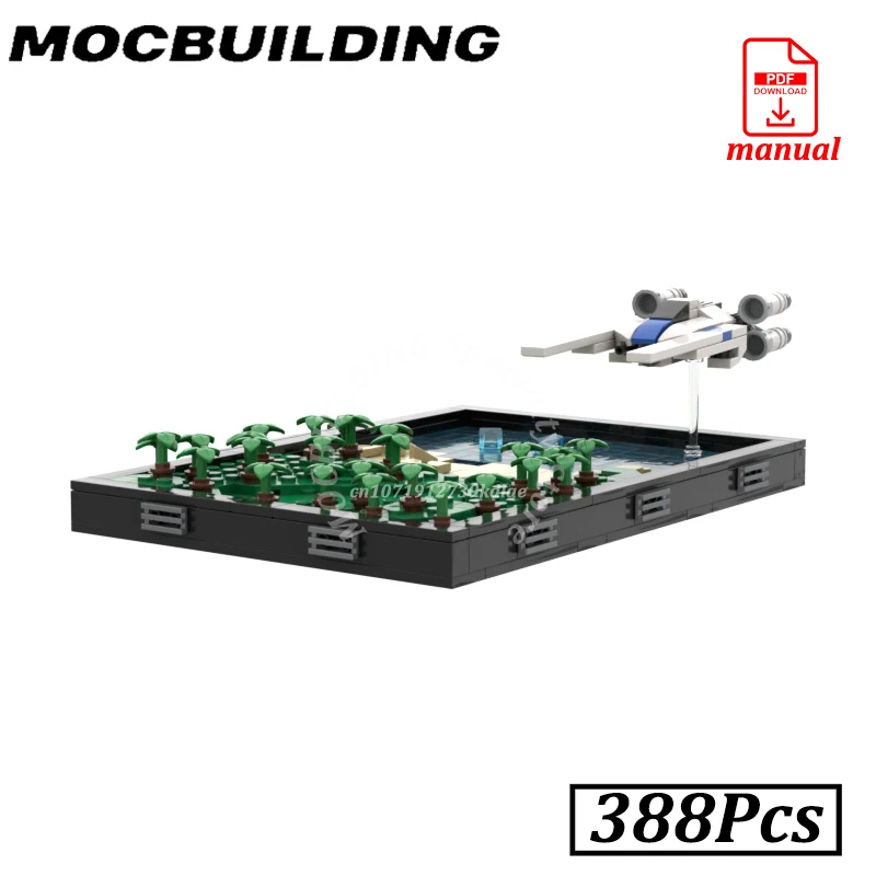 

Подставка для конструктора MOC-75440: Кирпичики для сборки космической диорамы с пляжной сценой, игрушки-блоки, подарок для мальчиков