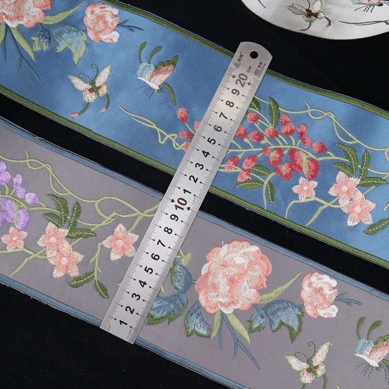 1 M จีนปัก Webbing Retro เย็บปักถักร้อยลูกไม้ Trim สําหรับ DIY Hanfu เครื่องแต่งกายเบาะผ้าม่านตกแต่งริบบิ้นอุปกรณ์เสริม