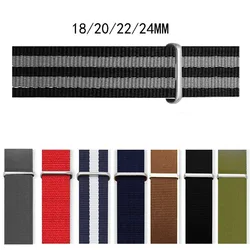Sport band For Nylon Watch Strap Belt Metal Buckle Army Watchband 18mm 20mm 22mm 24mm