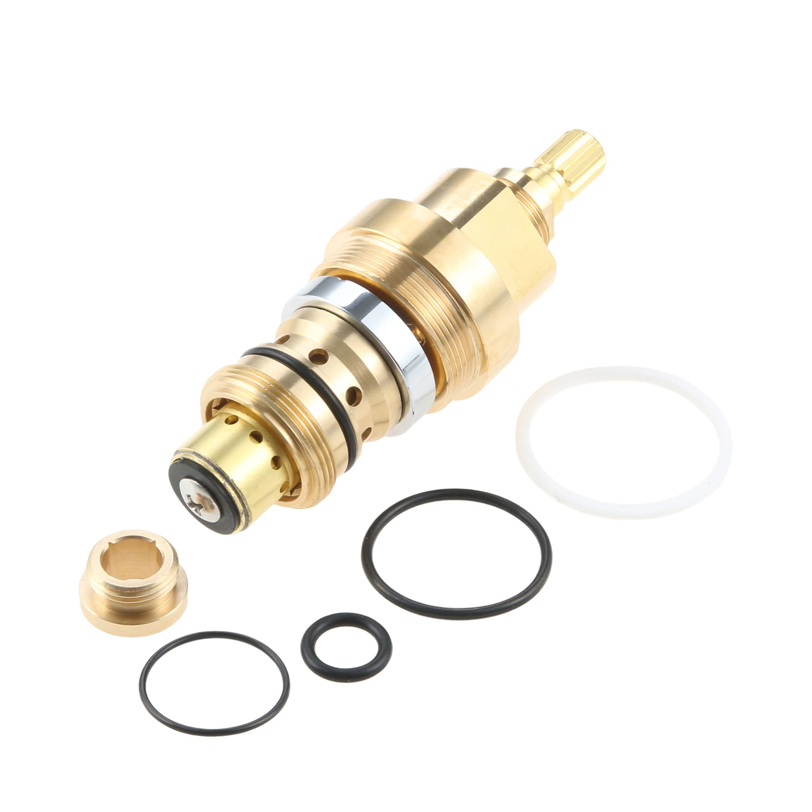 Brass Shower Valve Rebuild Kit TA-10 Flow Control Spindle & TA-4 Hot and Cold Seats & T-12A Cap for Symmons Temptro Shower/Tub