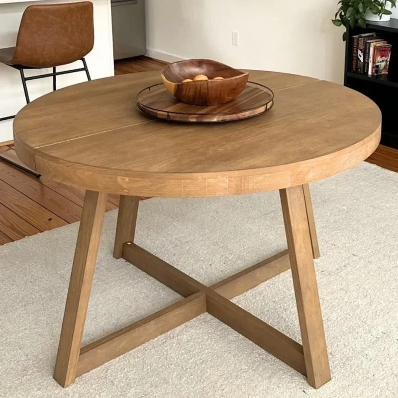 Round Dining Table Solid Wood Kitchen Table Farmhouse Round Table Small Dinette Table juegos de comedor Furniture