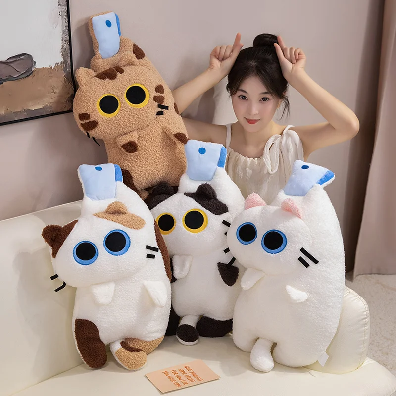 

Kawaii мягкие животные мультяшный кот плюшевая игрушка ультра милая подушка для объятий кошки тело животного спальный компаньон детский подарок на день рождения 55 см