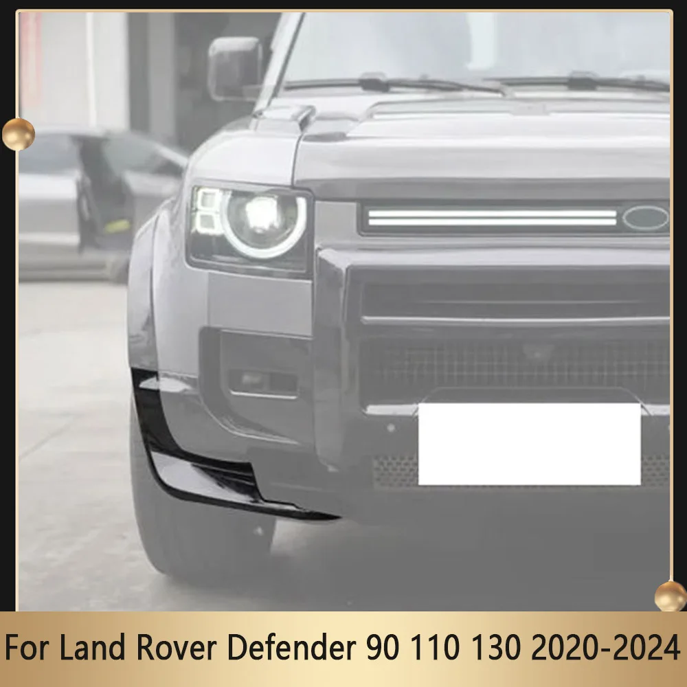 

Car Modification Front Spillter Gloss Black For Land Rover Defender 90 110 130 2020-2024 Front Bumper Air Deflector Lip Spoiler