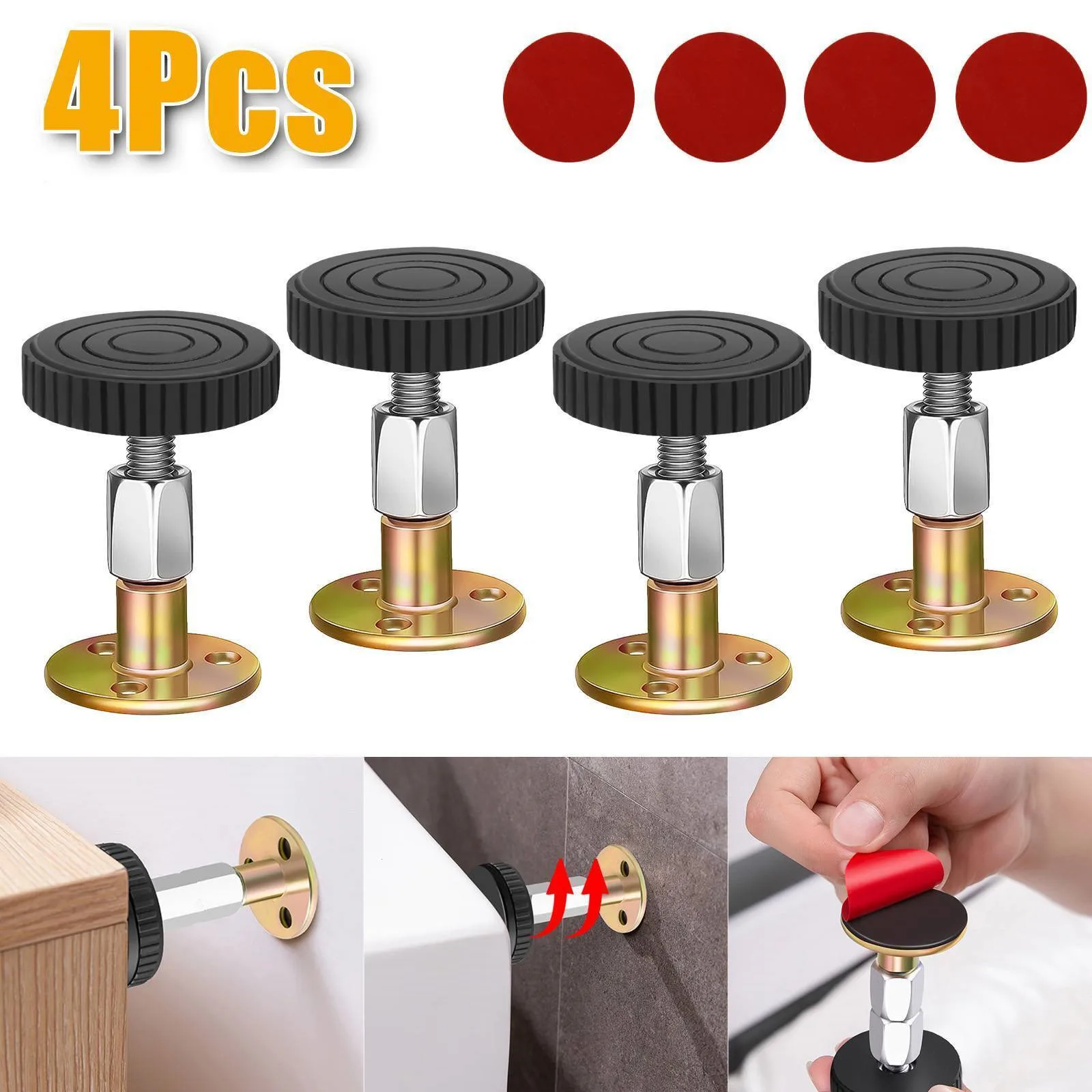 4Pcs Self-adhesive Adjustable Thread Bed Frame Anti-Shake Tool Fixed Bed Anti-squeaking Telescopic Support Hardware Fasteners