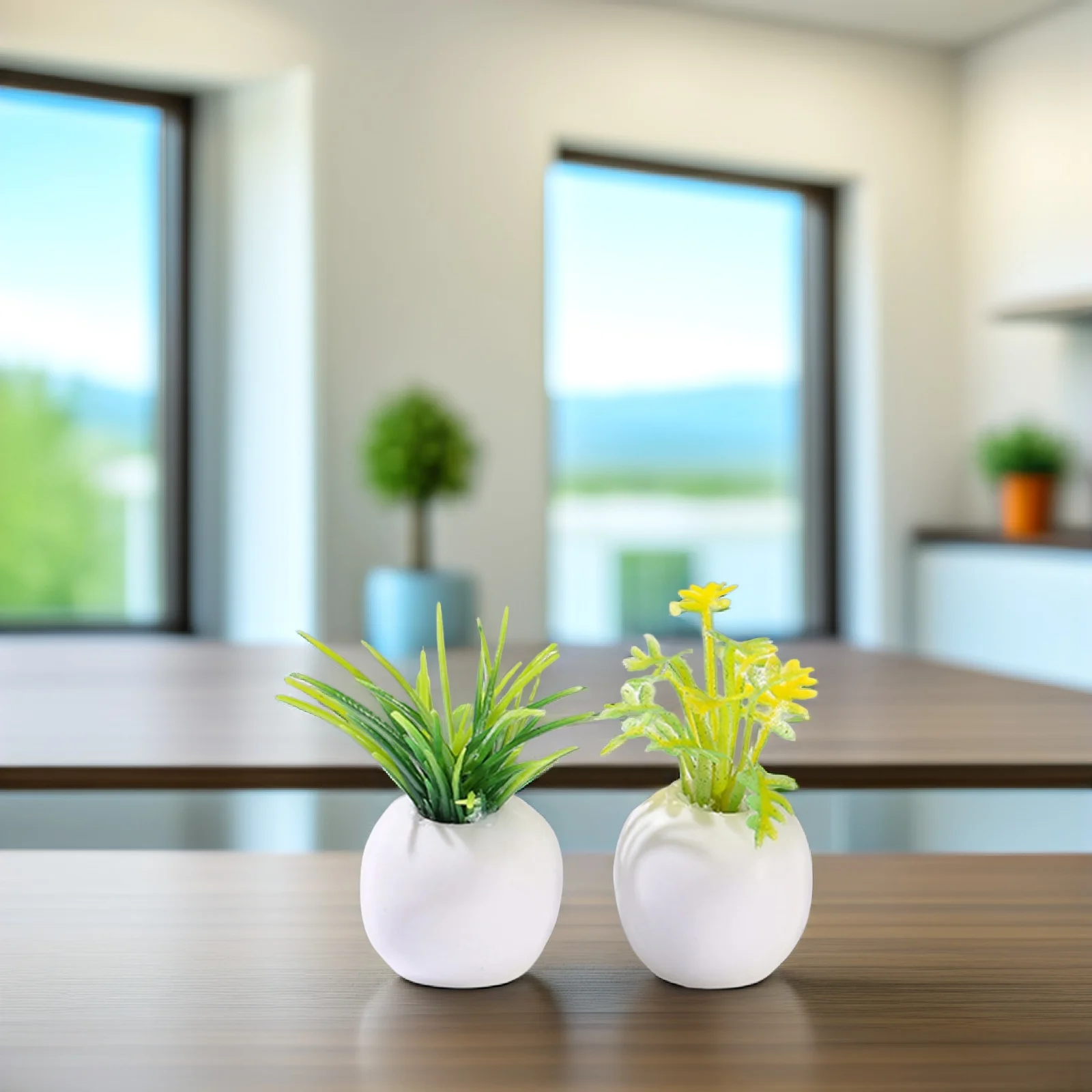 

4Pcs Miniature Succulent Bonsai Potted Plants Artificial Mini House Accessories Mini Garden Bonsai Decor Tiny House Decoration