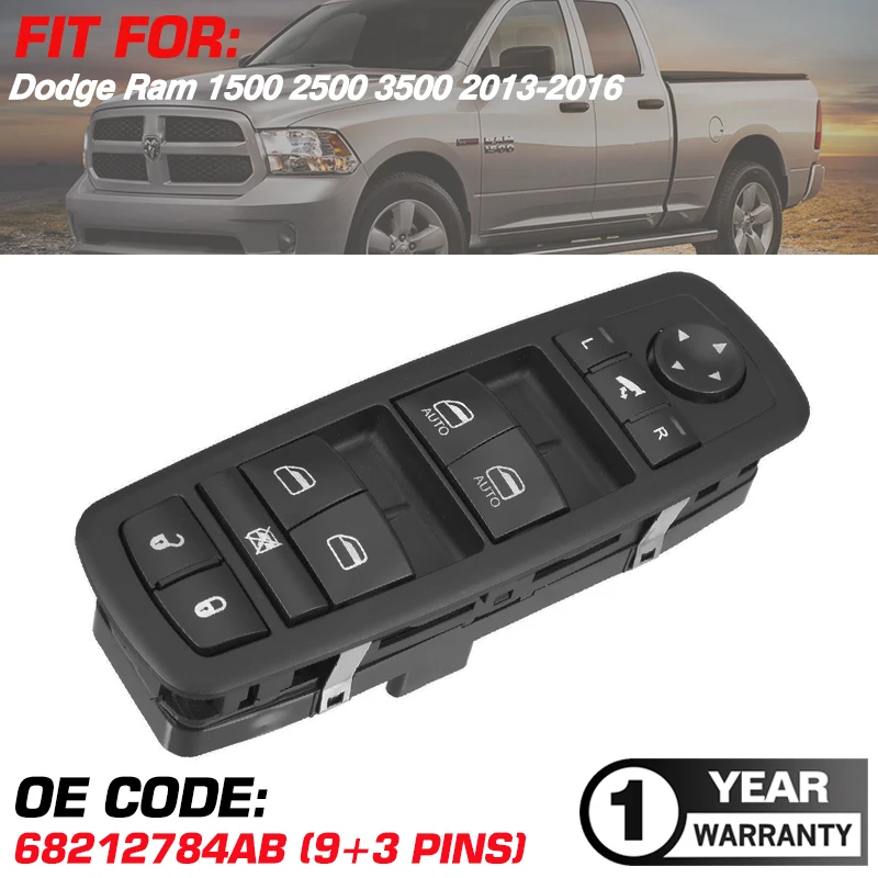 Auto Down Front Left Side Car Window Control Switch For Dodge Ram 1500 2500 3500 2013 2014 2015 2016 68212784AB 68212784AA