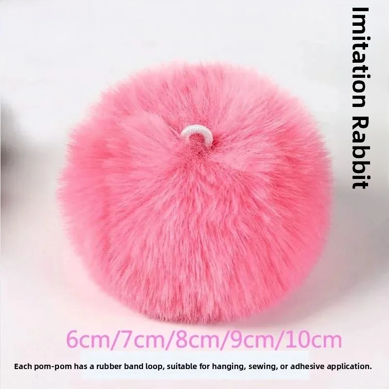 Handmade DIY Rabbit Fur Ball Decorative Accessories for Clothes Shoes Hats Lanyard Bag Ornament Soft Plush Toy Keychain