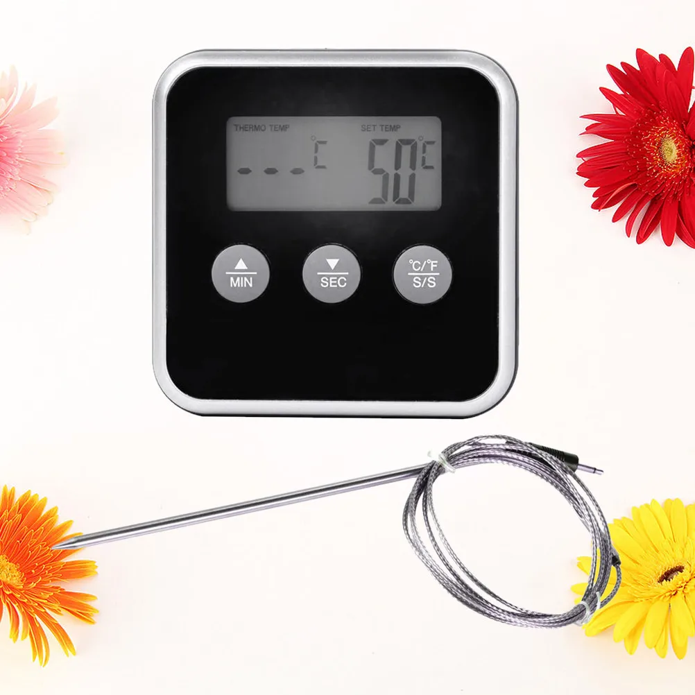 Digital Oven Thermometer Wireless LCD Bbq Cooking Thermometer Probe Timer Alarm Programmable Meat Oven Smoker Grill Temperature