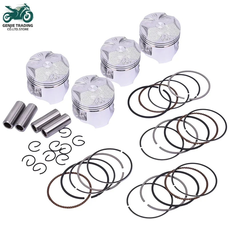 

4set 48.5mm 48.75mm 49mm 49.25mm 49.5mm STD~+100 +25 +50 +75 0.25 Motorcycle Engine Pison Rings Set for Honda CBR250RH MC17 1987