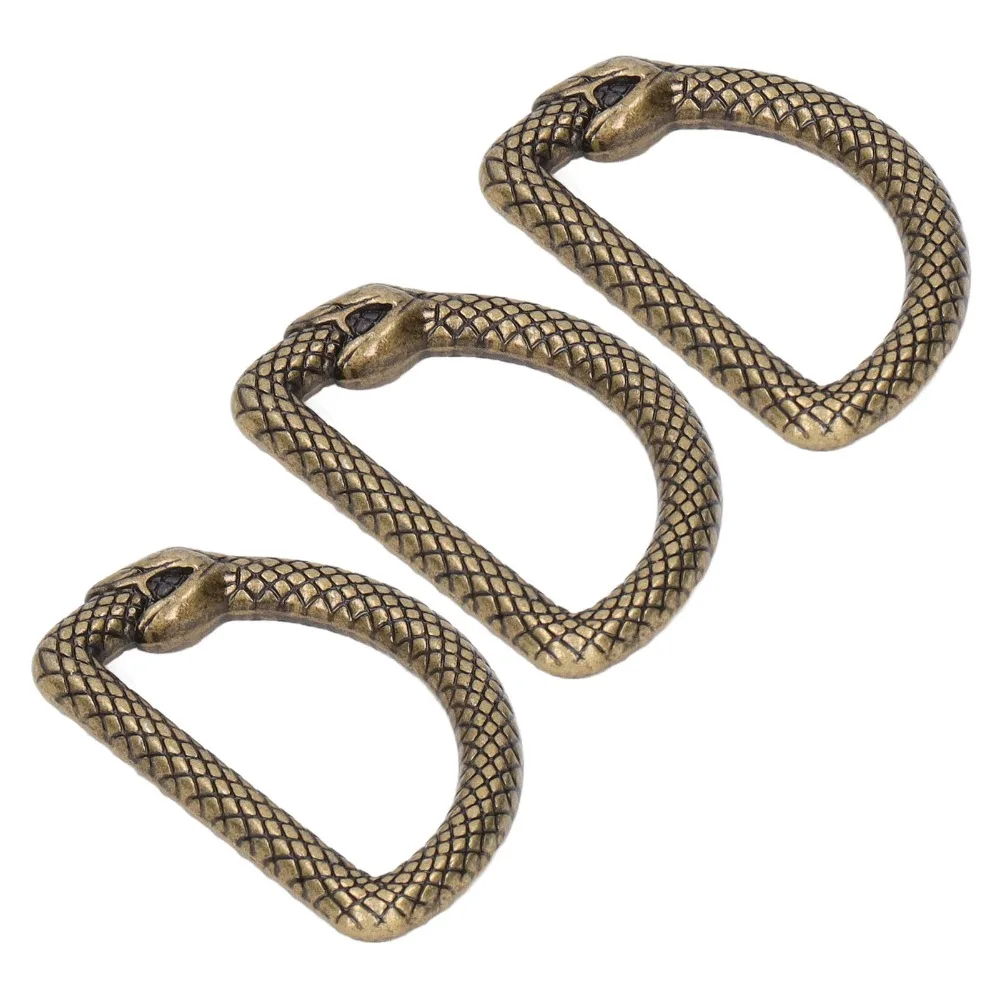 20pcs Durable Zinc Alloy Metal D Rings Snake Pattern Metal D Rings Buckle Metal Rings Buckle Backpacks