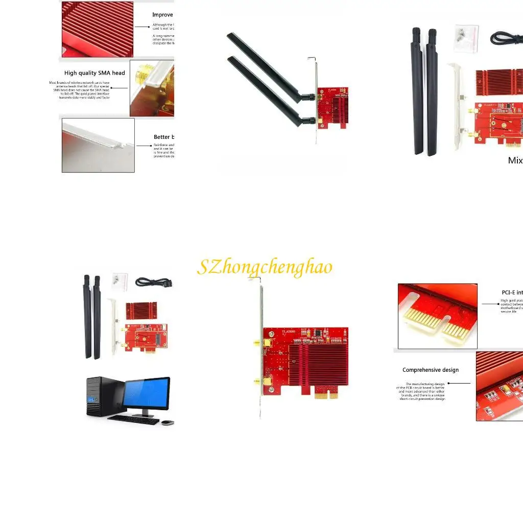 

NGFF to PCIE PCI-E Converter WiFi+Bluetooth-compatible Adapter for AX200 AX210 601D