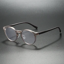KAMMPT Vintage Round Glasses Fashion Retro Blue Light Blocking Eyeglasses Trendy Stylish Design Candy Color Rim Optical Frames