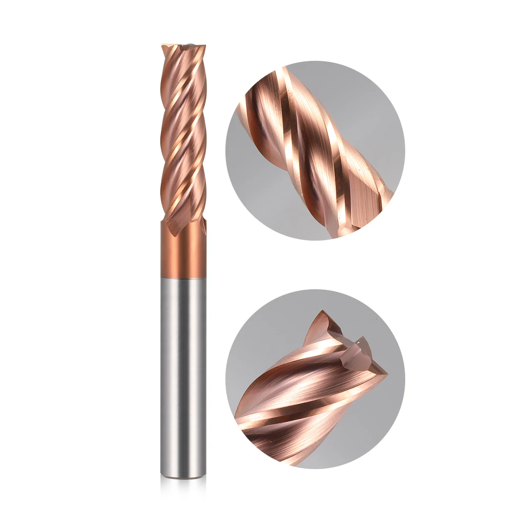 1 pz HRC55 1-20mm quattro flauti fresa in metallo duro integrale ALTiN Coat, frese CNC per il taglio di metalli 4mm 6mm 8mm 10mm 12mm