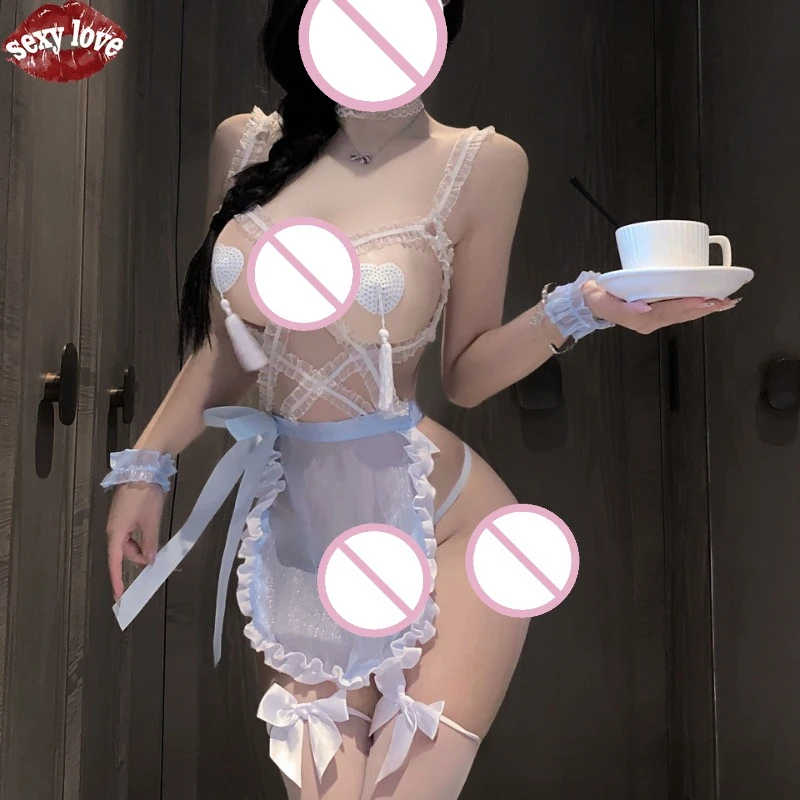 セクシーな女性用カップルデート向けランジェリー、かわいいメイド風コスプレ衣装、セクシーな女性向け誘惑セット