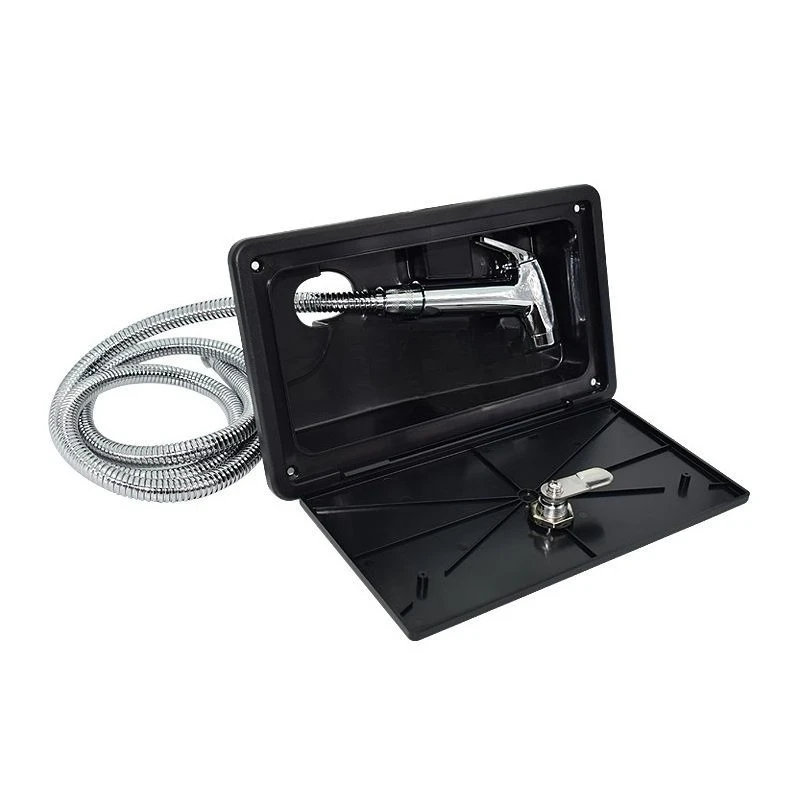 

RV accessories Daquan External shower box Hot and cold switch Pull-out shower RV external hanging type
