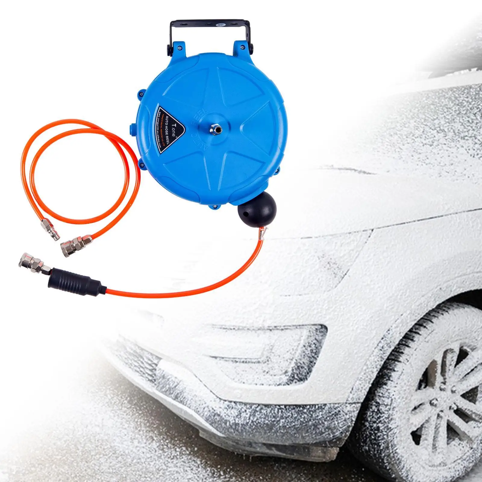 Retractable Air Hose Reel Air Compressor Hose Reel Multifunctional Retract Pneumatic Tool for Garage Car Washing Watering