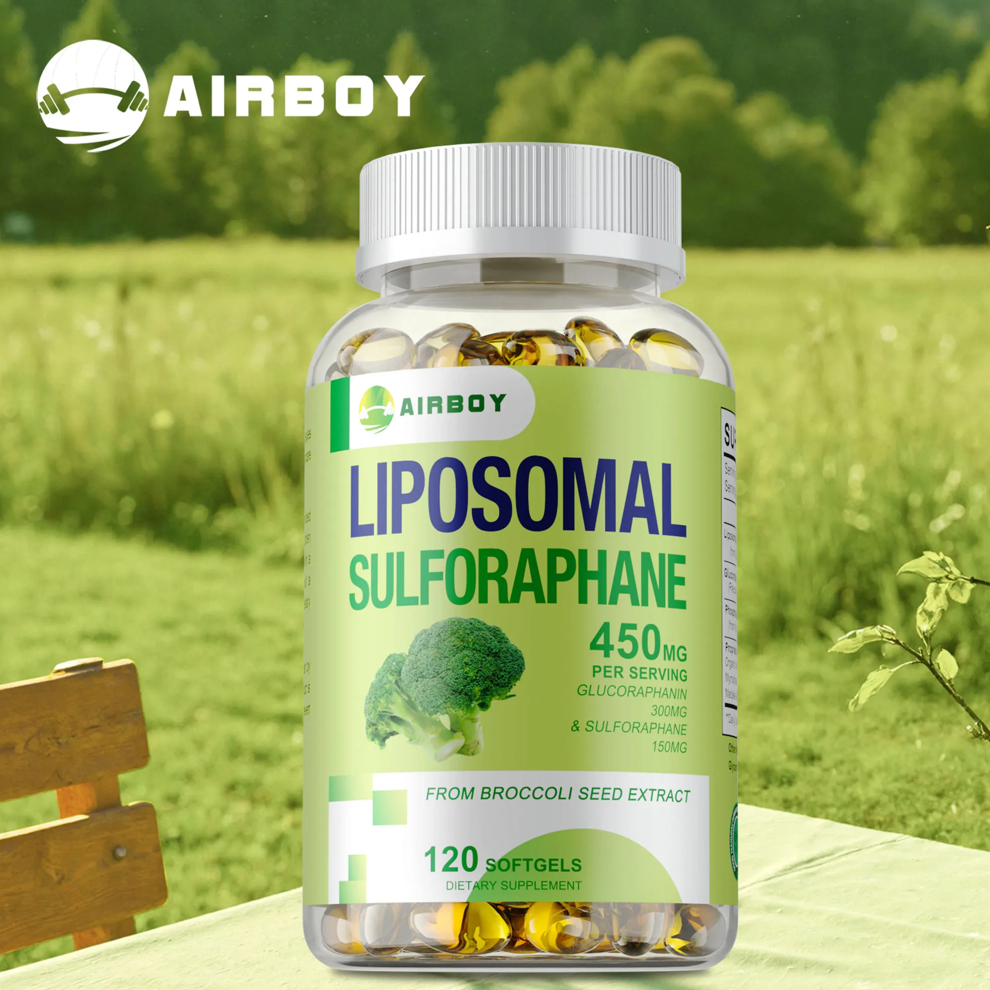 

Liposomal Sulforaphane - Antioxidant, Reduces Stress and Anxiety, Supports Skin, Brain, Eye and Heart Health, Boost Immunity