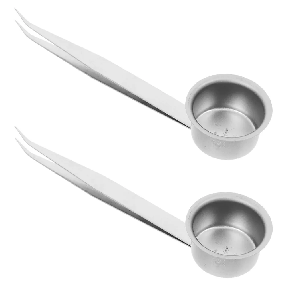 2Pcs Stainless Steel Snuffer Extinguisher with Handle Flame Control Tongs for Wick Maintenance Elegant Home