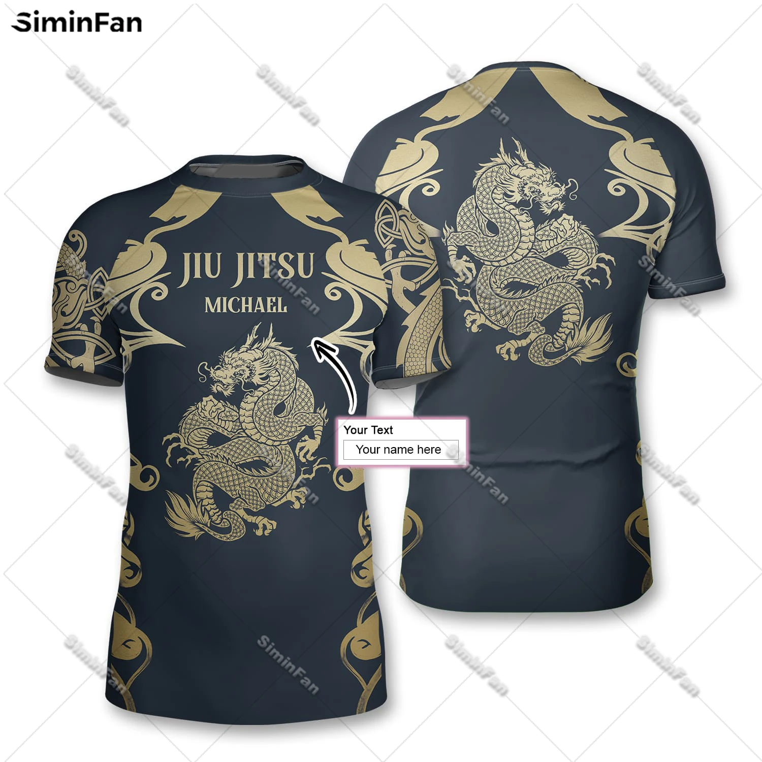 Personalized Brazilian Jiu-Jitsu Dragon Tribal T-shirt 3D Print Mens Tshirt Male Summer Round Neck Tee Unisex Shirt Female Top-1