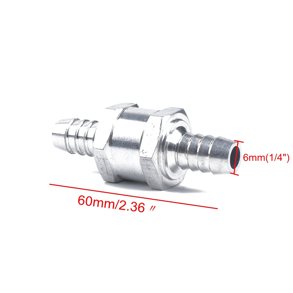6mm One Way Fuel Line Check Valve Non Return Diesel Aluminium  1/4