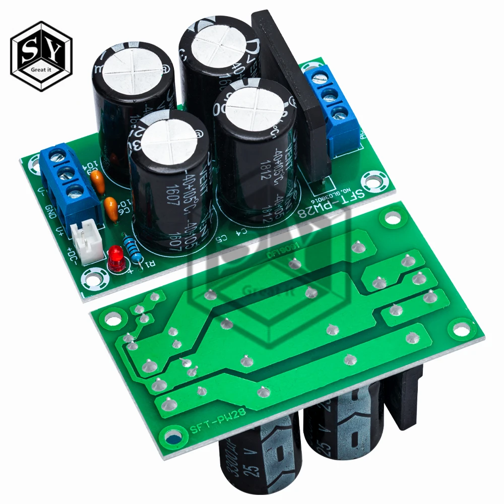 BAISHUN  PW28 Dual Power Filter Power Amplifier Board Rectifier High Current 25A Flat Bridge Unregulated Power Supply Board DIY