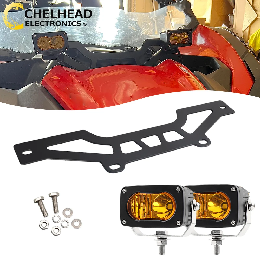 

UTV Work Lights Pods Bracket 10-14 inch LED Light Bar Mount Holder Kit For Can-Am Maverick X3 X RS Turbo R 2017-2025