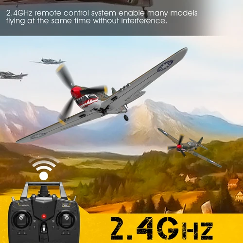 Eachine P-40 P40 ファイター V2 400mm 翼幅 2.4GHz 4CH EPP 6 軸ジャイロ ワンキー U ターン曲技飛行 RC 飛行機 BNF/RTF 初心者用
