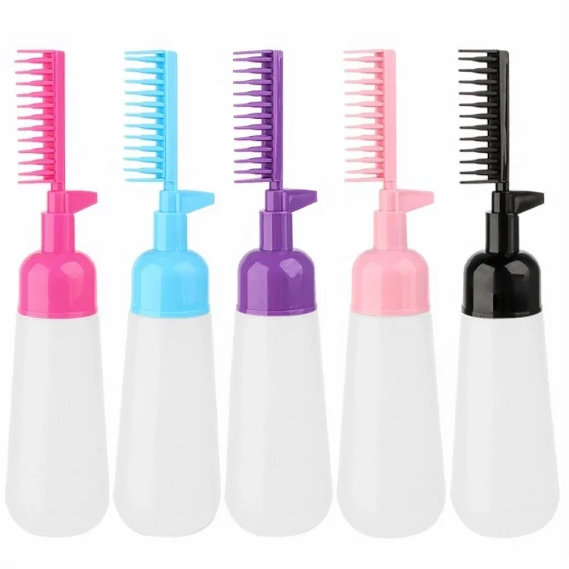 160ML Hair Dye Bottle with Comb 2-in-1 Press-Type Shampoo Bottle Hair Coloring Applicator Bottle with Teeth
