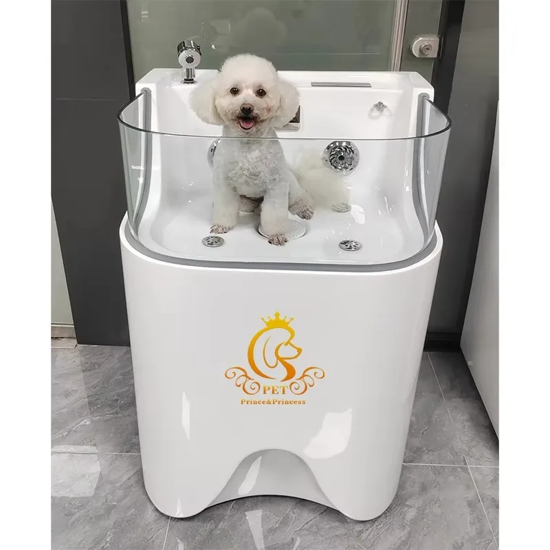 All-Season Pet Spa Tub Eco-Friendly Acrylic Rechargeable Pet Swimming Pool for Pet Cleaning Indoor Bathroom