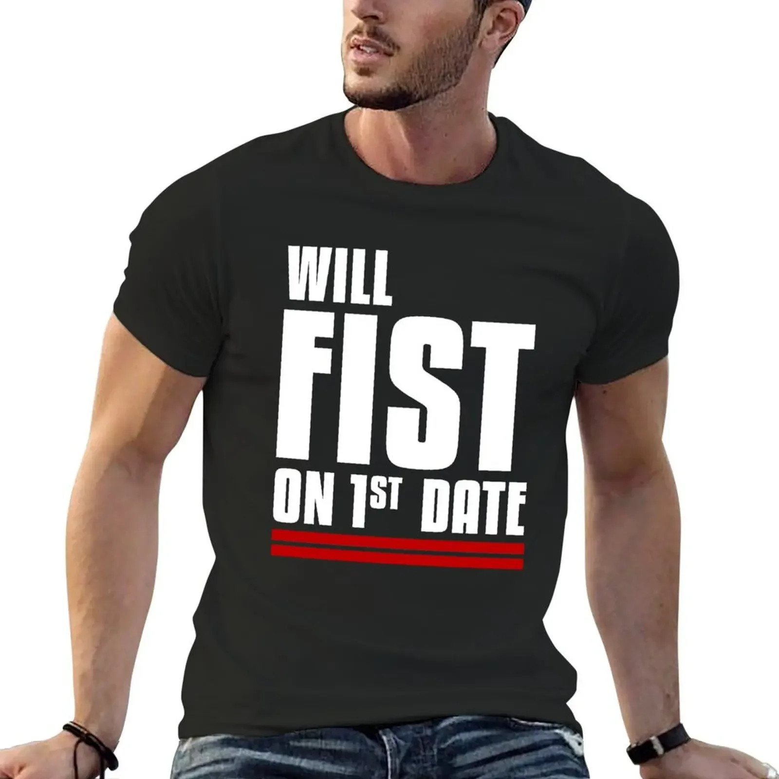 Will Fist On 1st Date T-Shirt boys whites cotton graphic tees customizeds t shirts for men