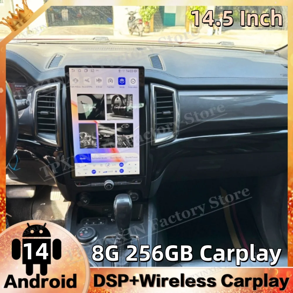 Multimedia Android 14 Car Radio For Ford Everest Ranger 2016-2020 GPS Navigation HD Screen Mirror Link Stereo Receiver Head Unit