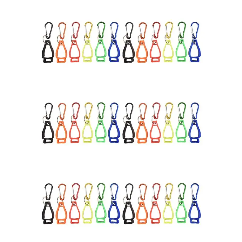 ABKW-36Pcs Glove Clips For Work Glove Holders Glove Belt Clip With Metal Carabiners For Construction Worker Guard Labor