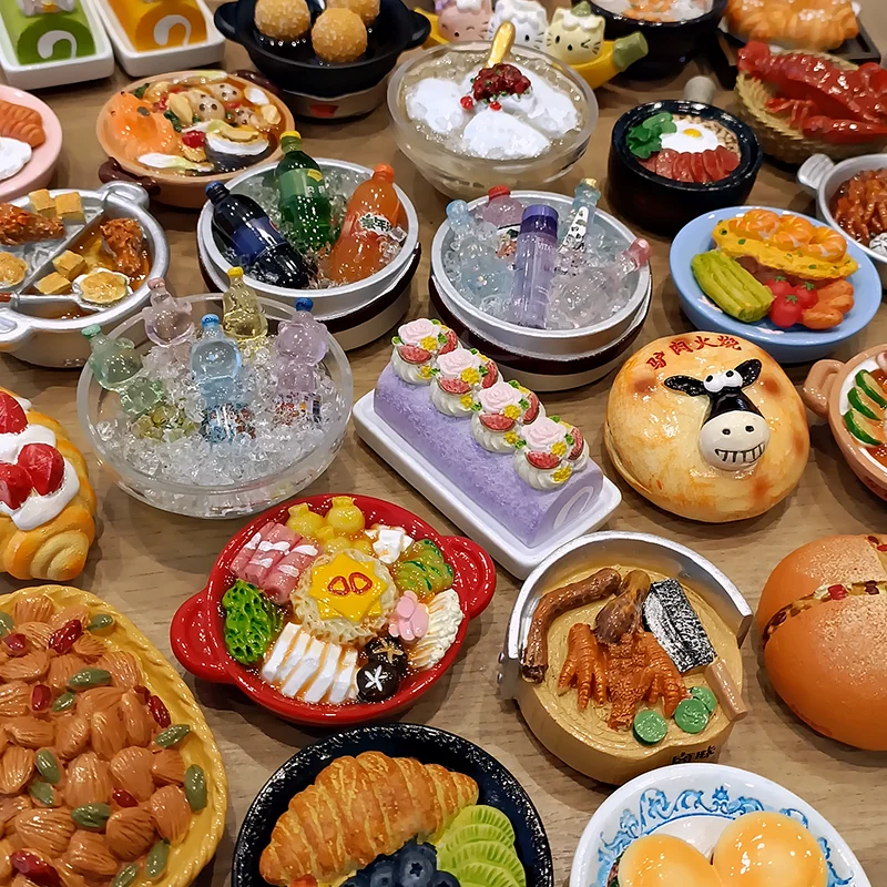 Imán especial para nevera, postre y pan, pastel de Xinjiang Naan, pegatina para desayuno, decoración para refrigerador